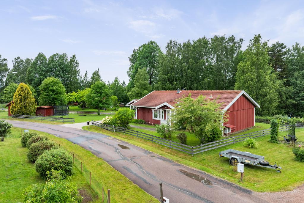 Trädgården är en av de större i området och har både träd och bärbuskar