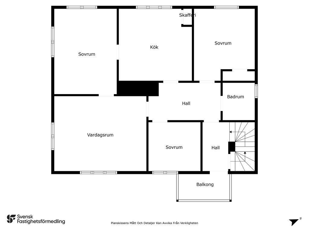 LGH 2 - övre plan med balkong