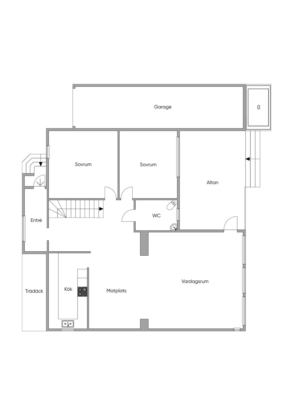 Planritning övre plan