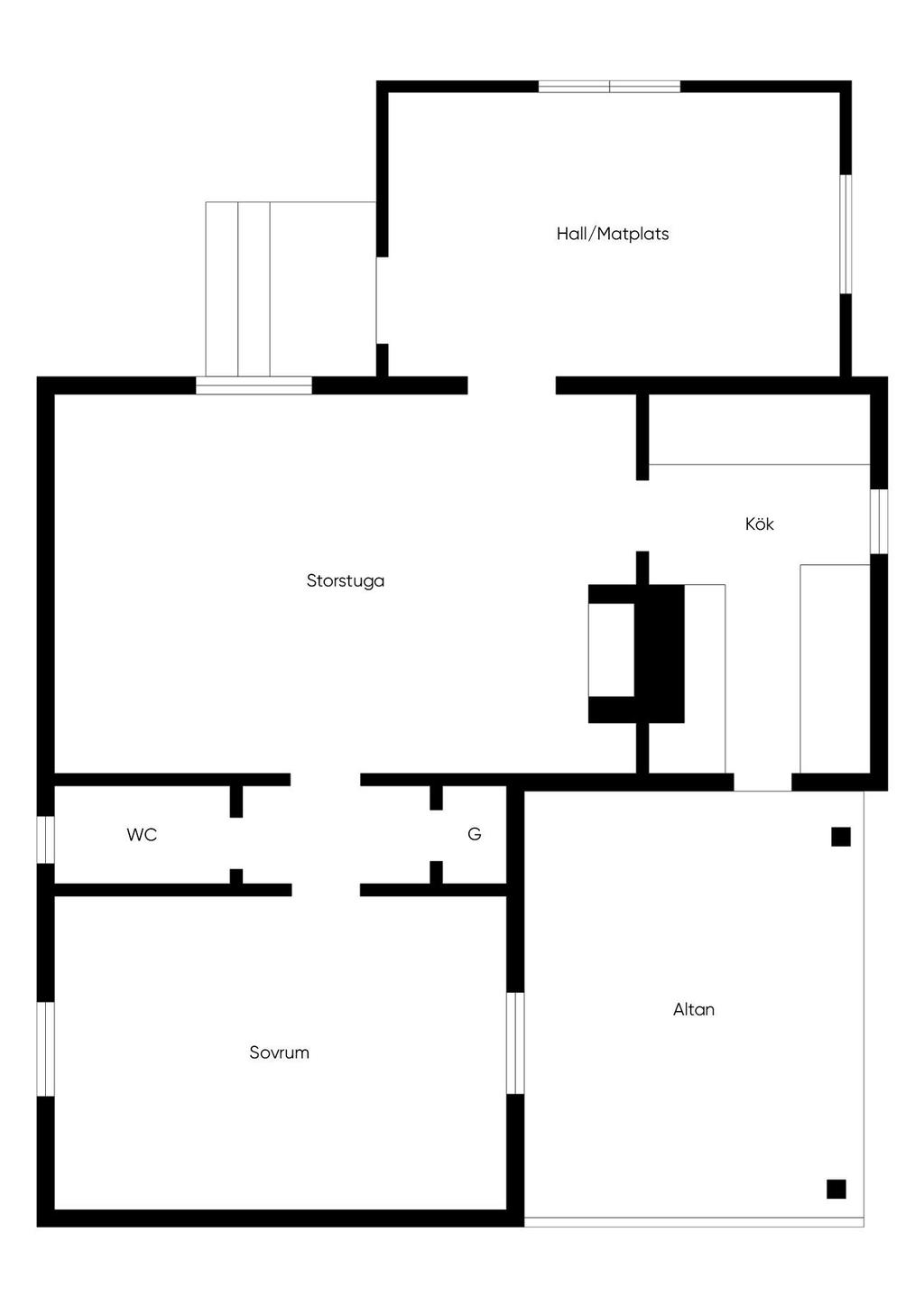 Planritning huvudstugan