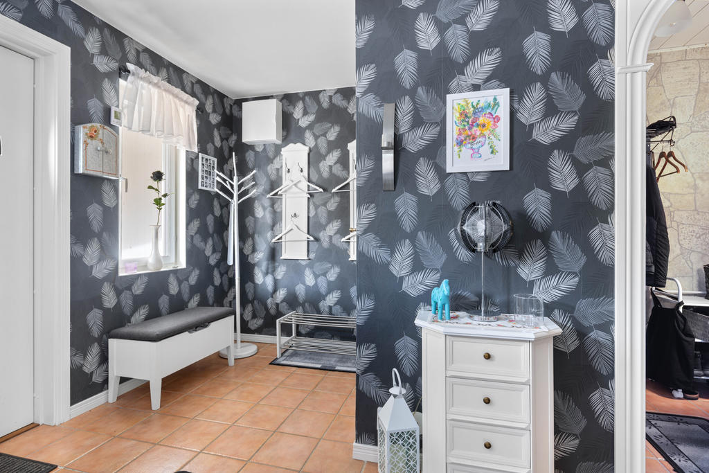Hall med klinkergolv