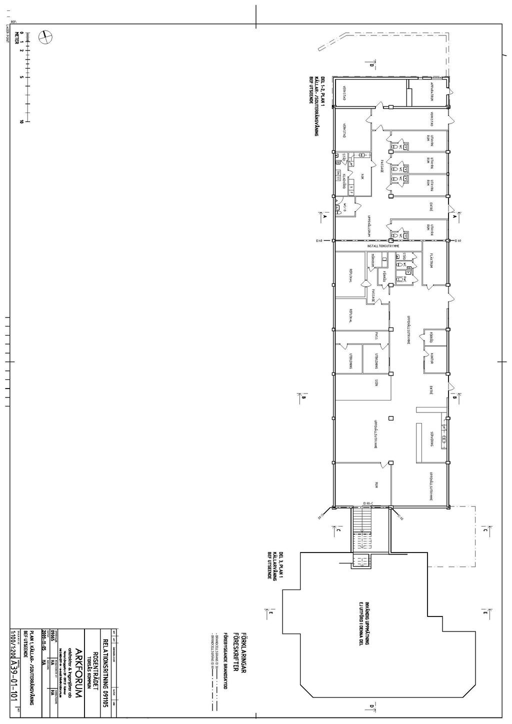 Ritning Källarplan.Soutterängplan