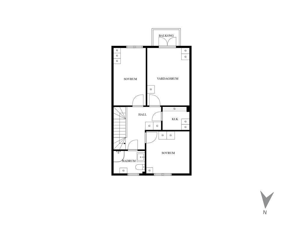 Planlösning övre plan