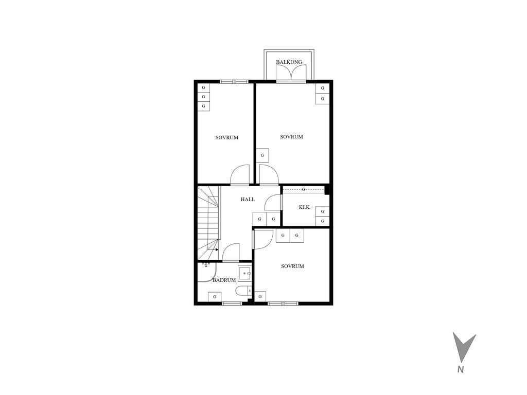 Planlösning övre plan
