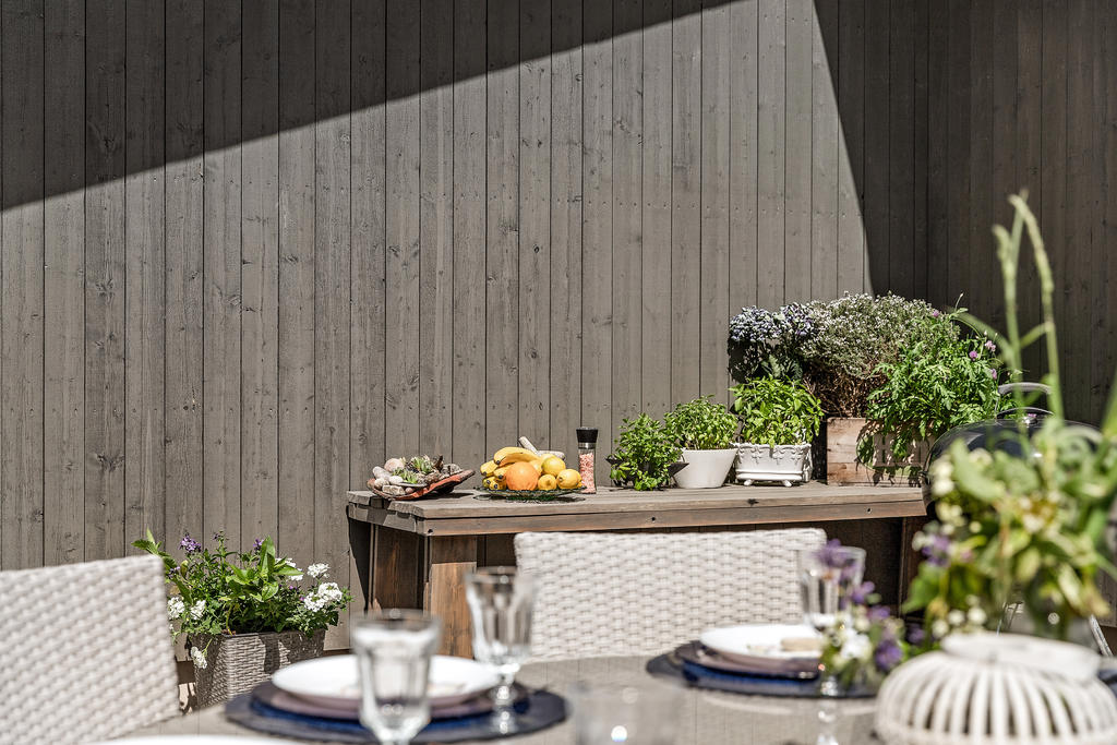 Detaljbild med snygg träpanel