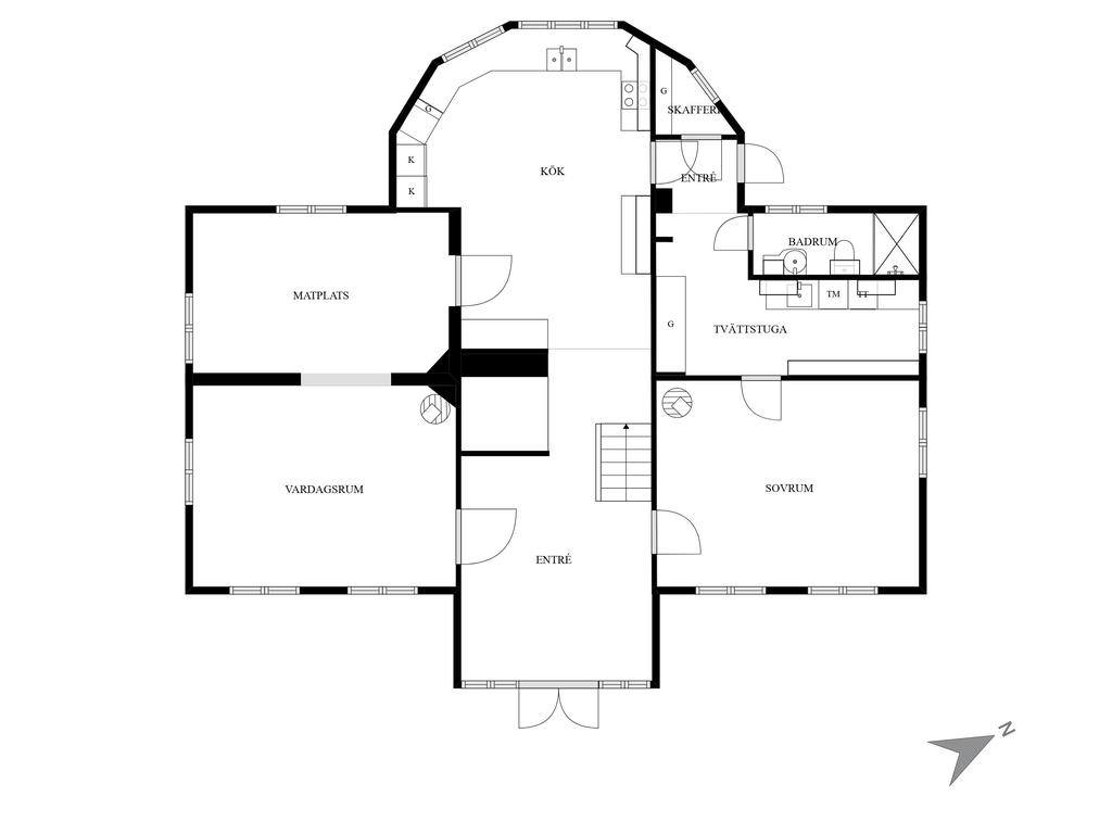 Planlösning nedre plan
