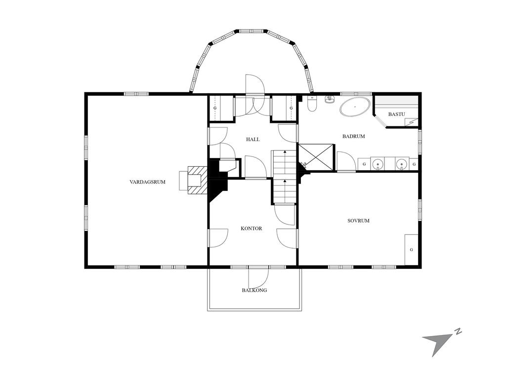 Planlösning övre plan