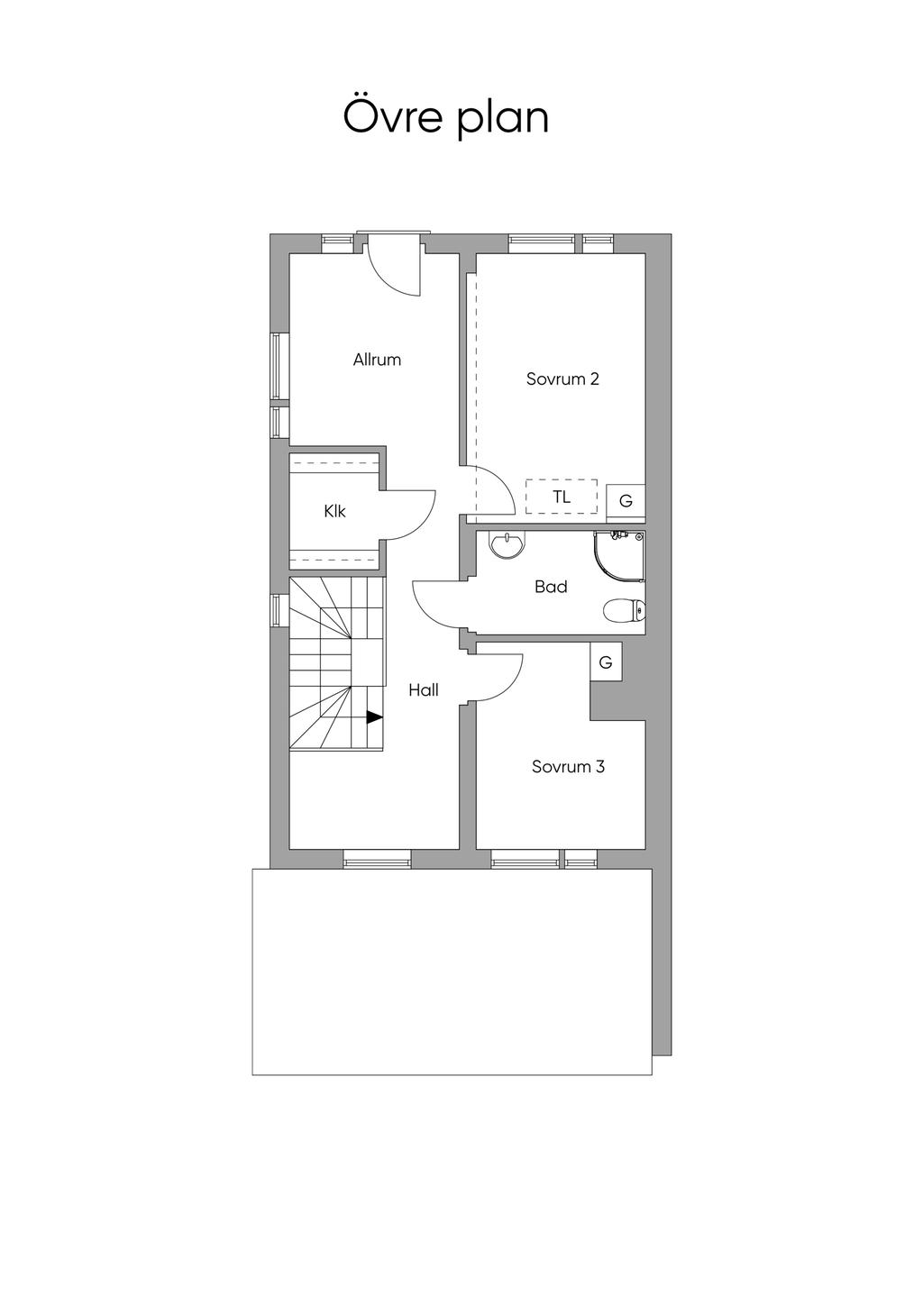 Planlösning övre plan