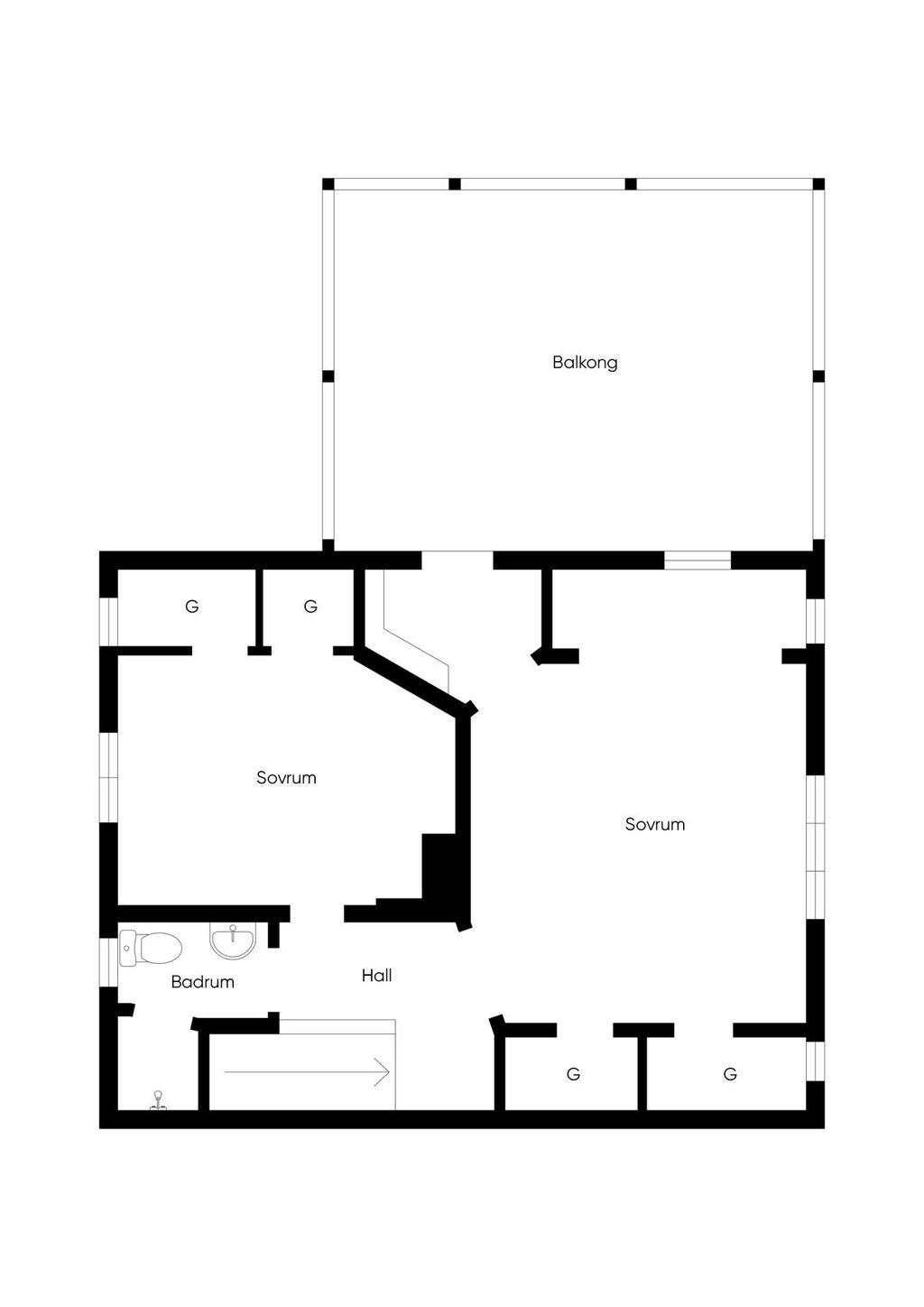 Planlösning övre plan