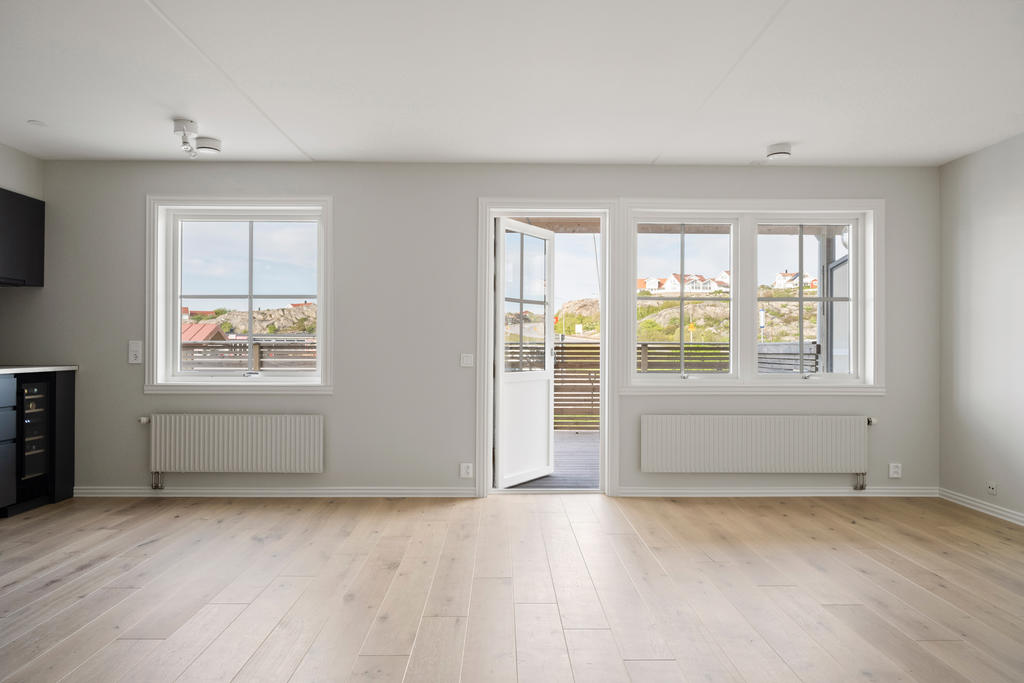 Enhetlig färgsättning på väggar ger ett lugnt intryck