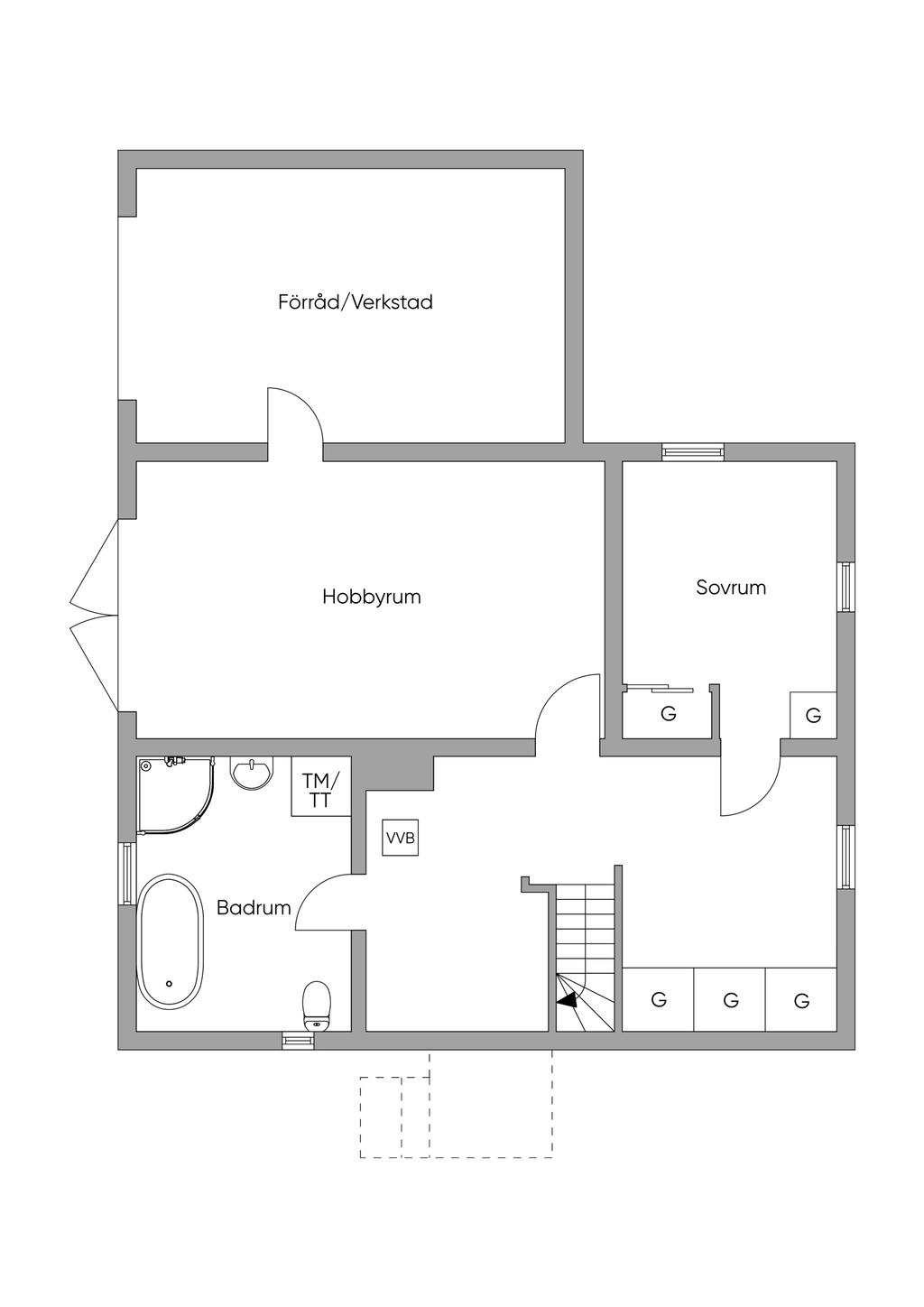 Nedre plan, skiss
