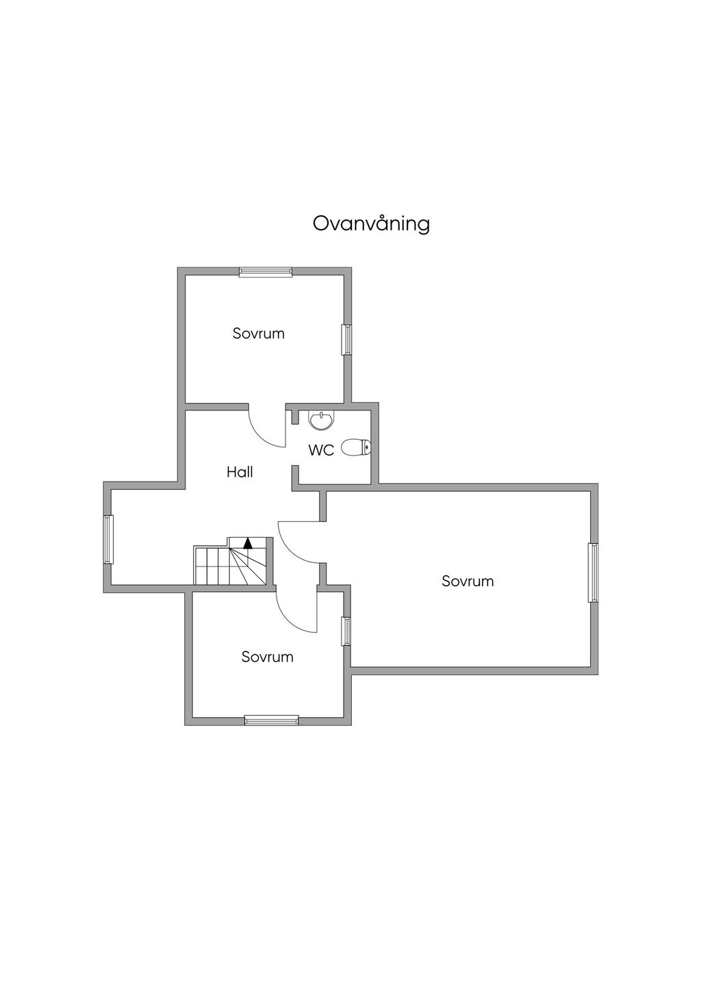 Övre plan (huvudbyggnad)