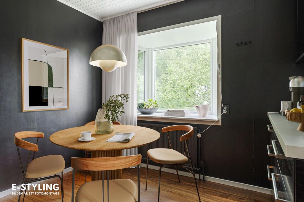 Digitalt möblerad bild på matplats 