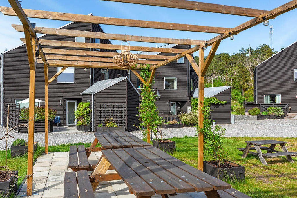 Pergola på föreningens gård