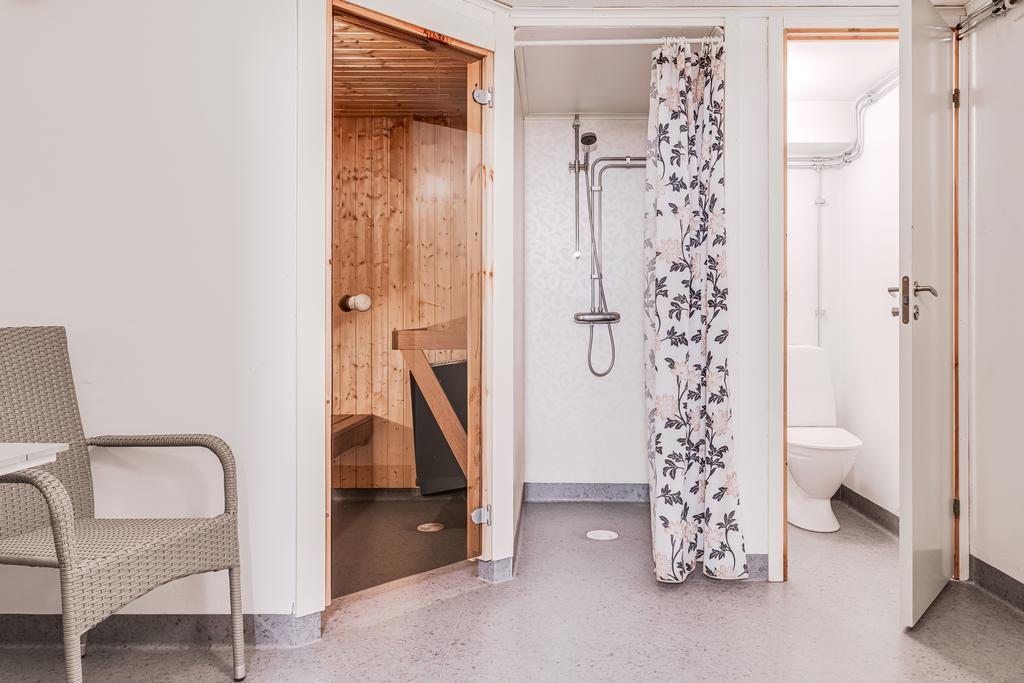 Fin bastu, dusch, wc i källaren