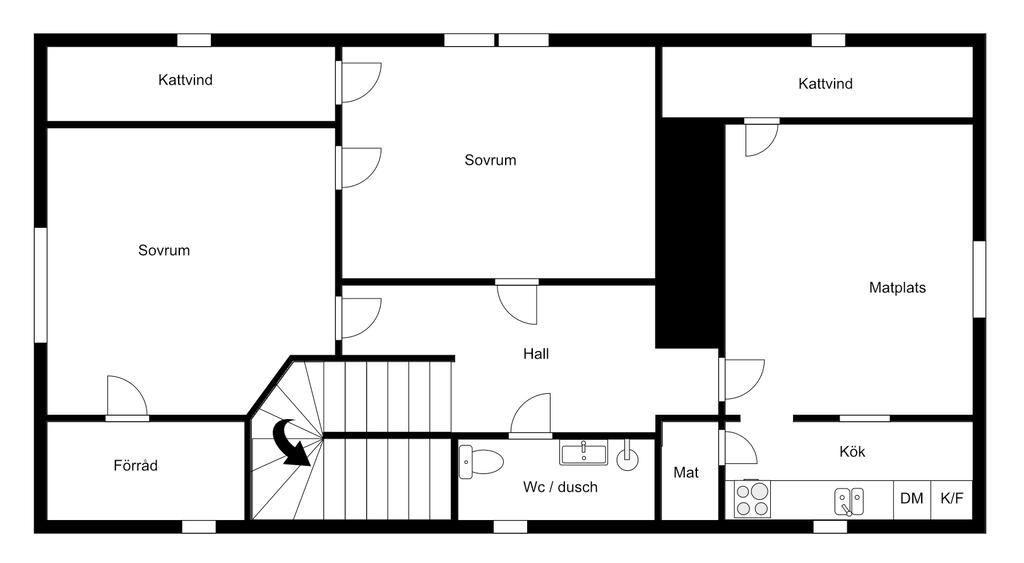 Ågård 2 - Planlösning övre plan