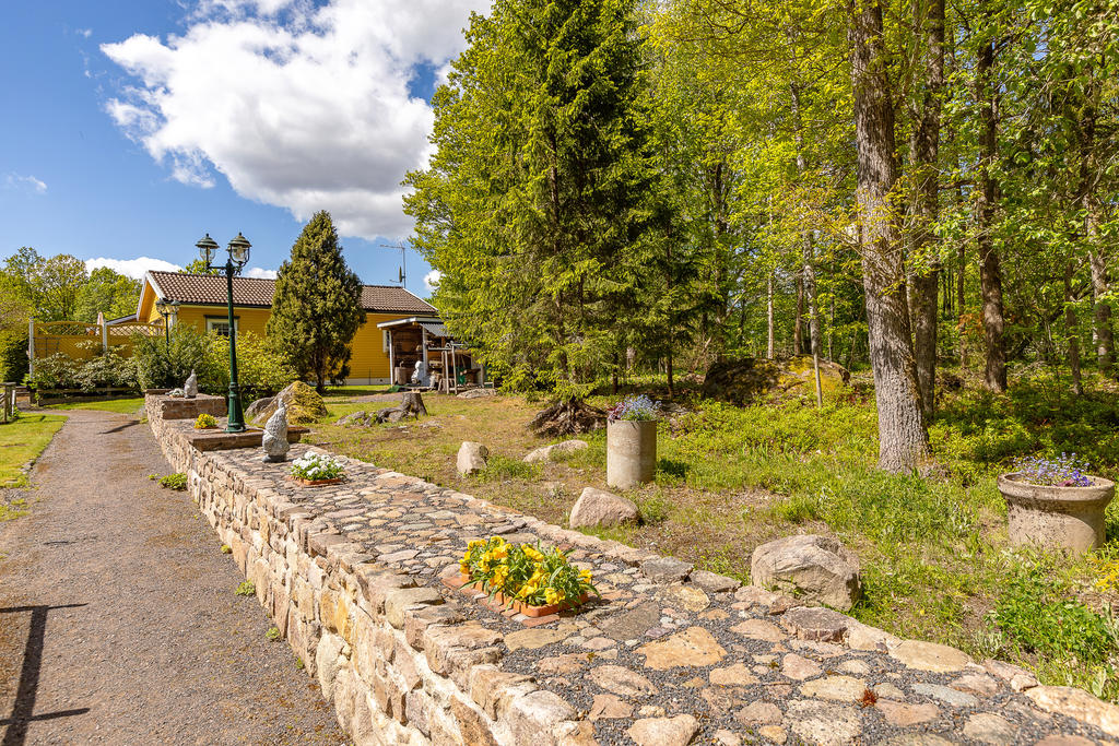 Mysig trädgård