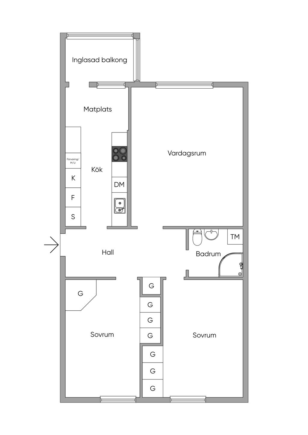 Planlösning lgh. 111