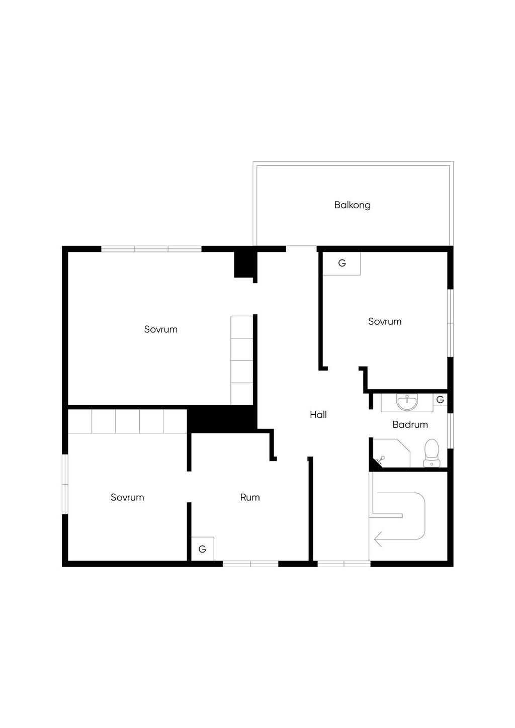 Planritning övre plan
