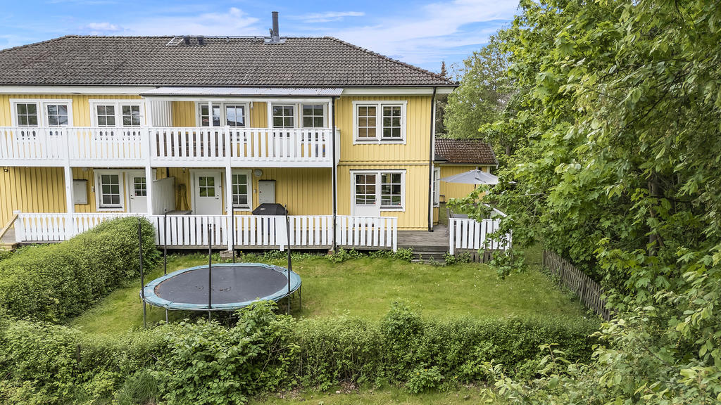 Baksida med trädgård