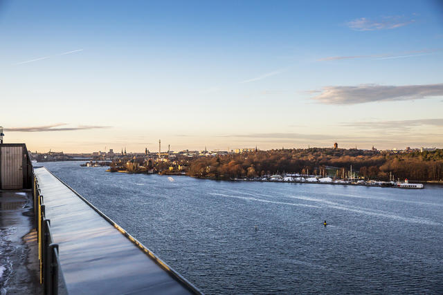 Utsikt från föreningens gemensamma takterrass 
