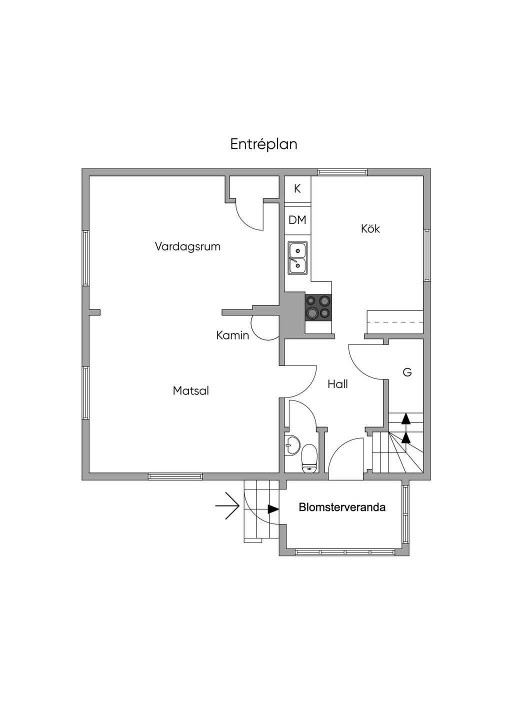 Entréplan, skiss
