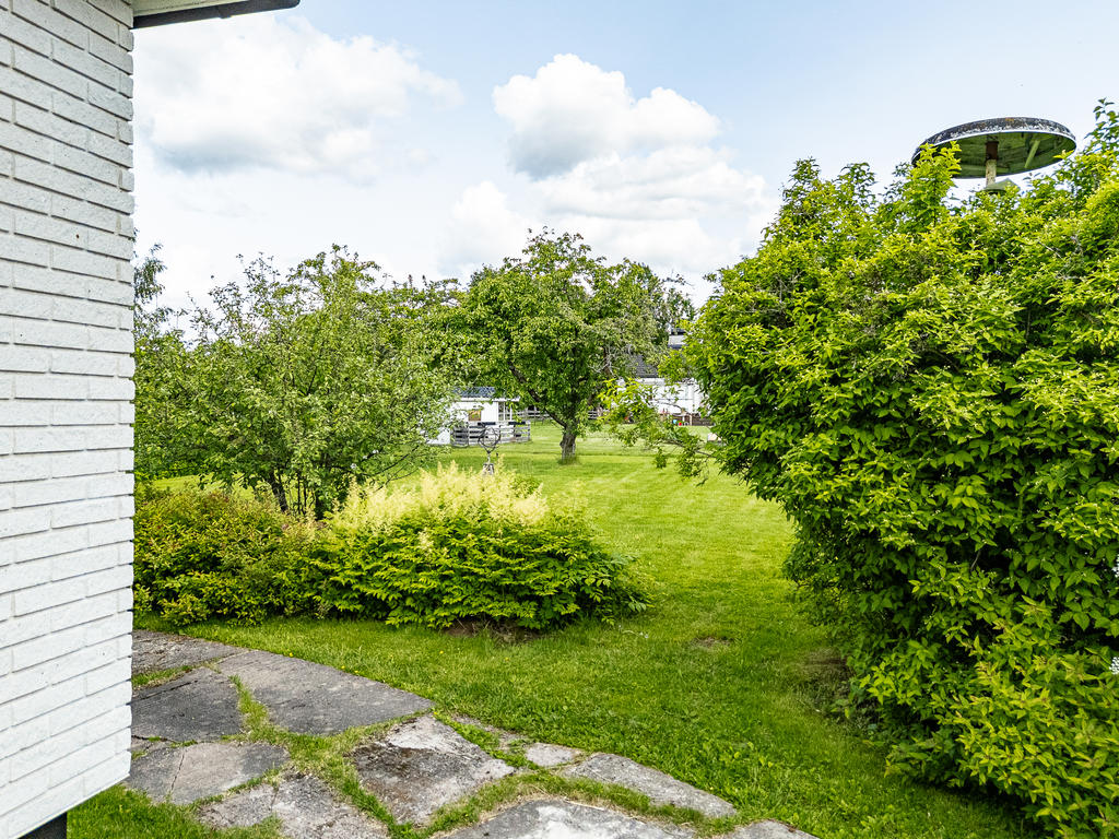 Tomten på baksidan av huset
