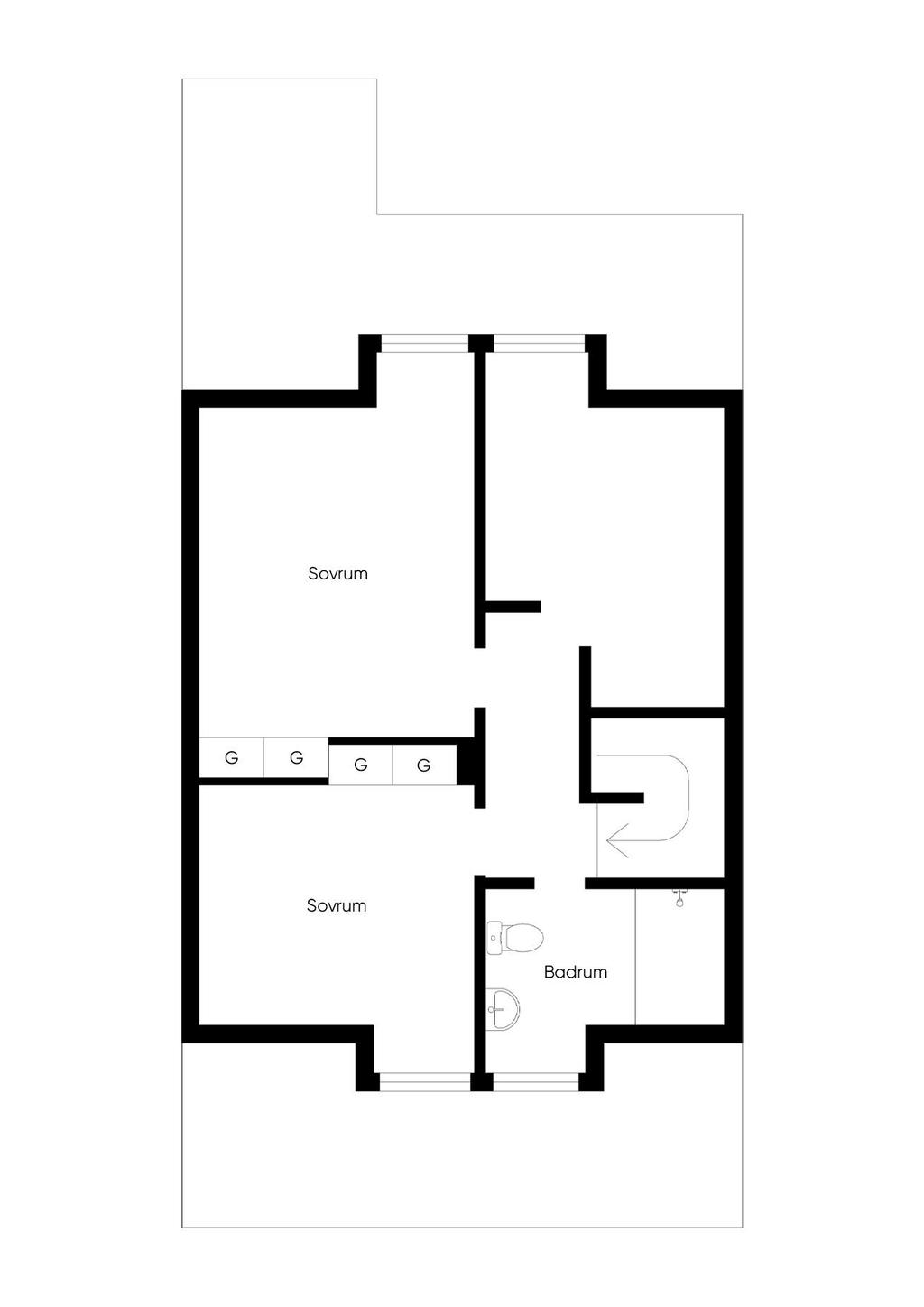 Planlösning övre plan