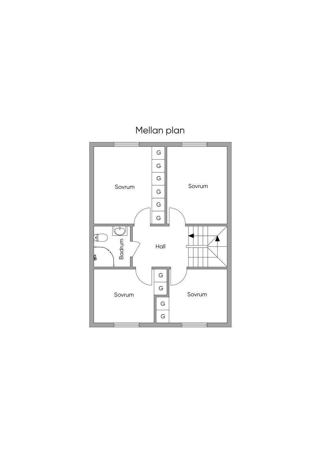 Planlösning Mellanplan