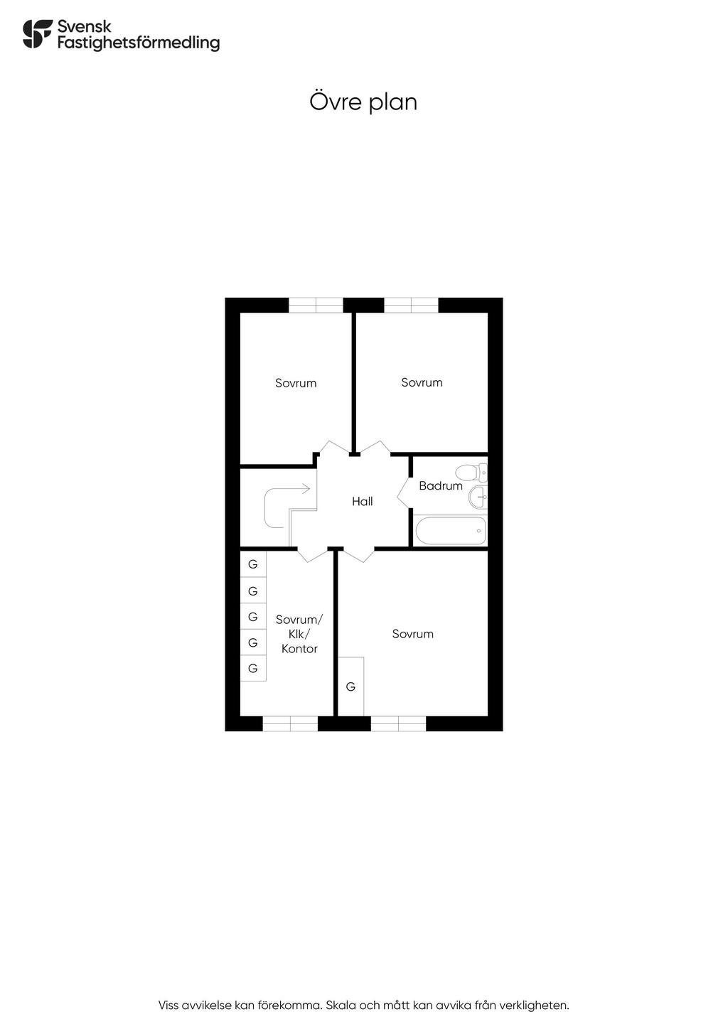 Planlösning övre plan