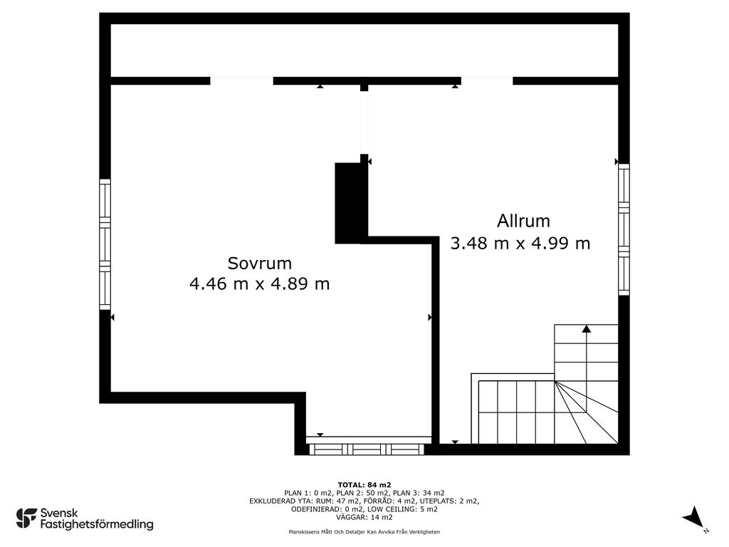 Planritning. Övre plan