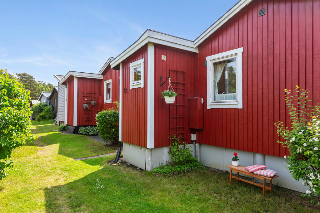 Missa inte att husväggen på baksidan ger både skugga på dagen och värmande strålar på kvällen