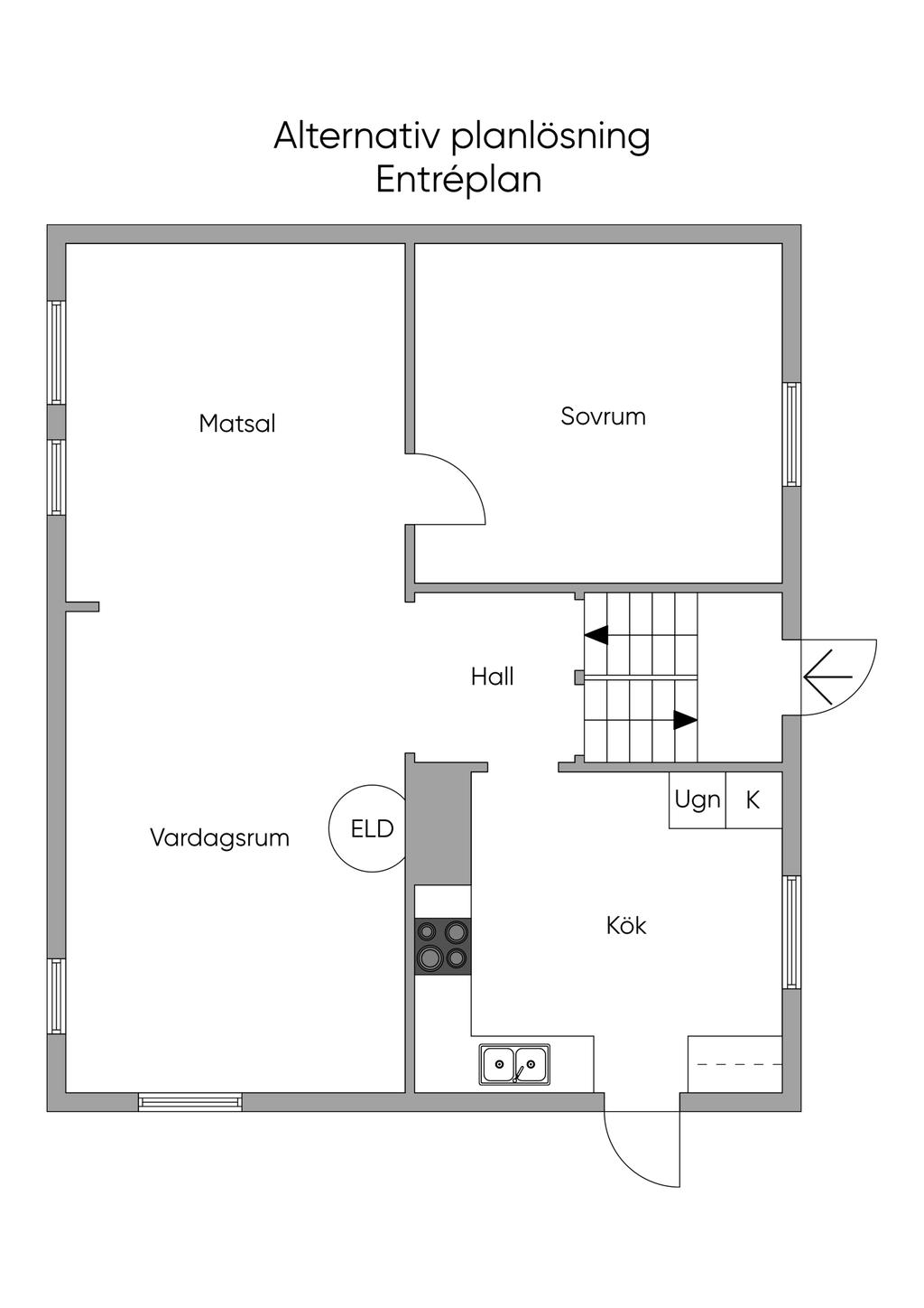 Alternativ Planlösning Entréplan