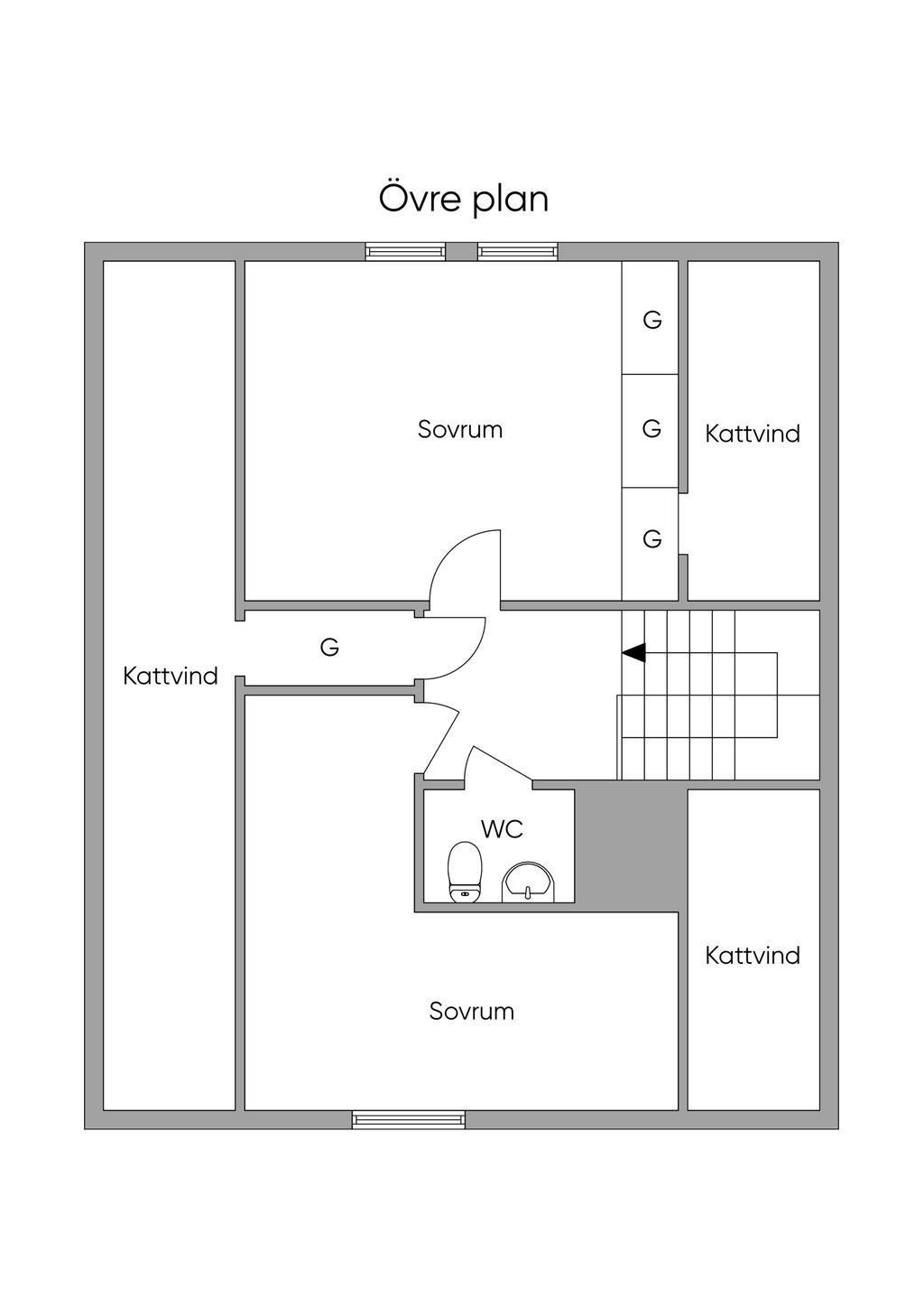 Planlösning Övre plan
