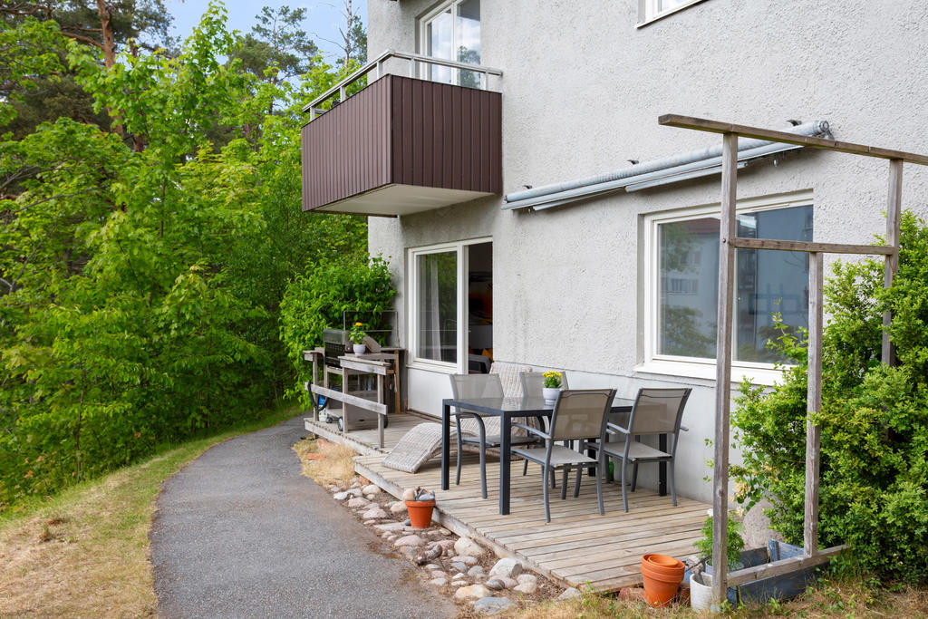 Den egna balkongen och uteplatsen