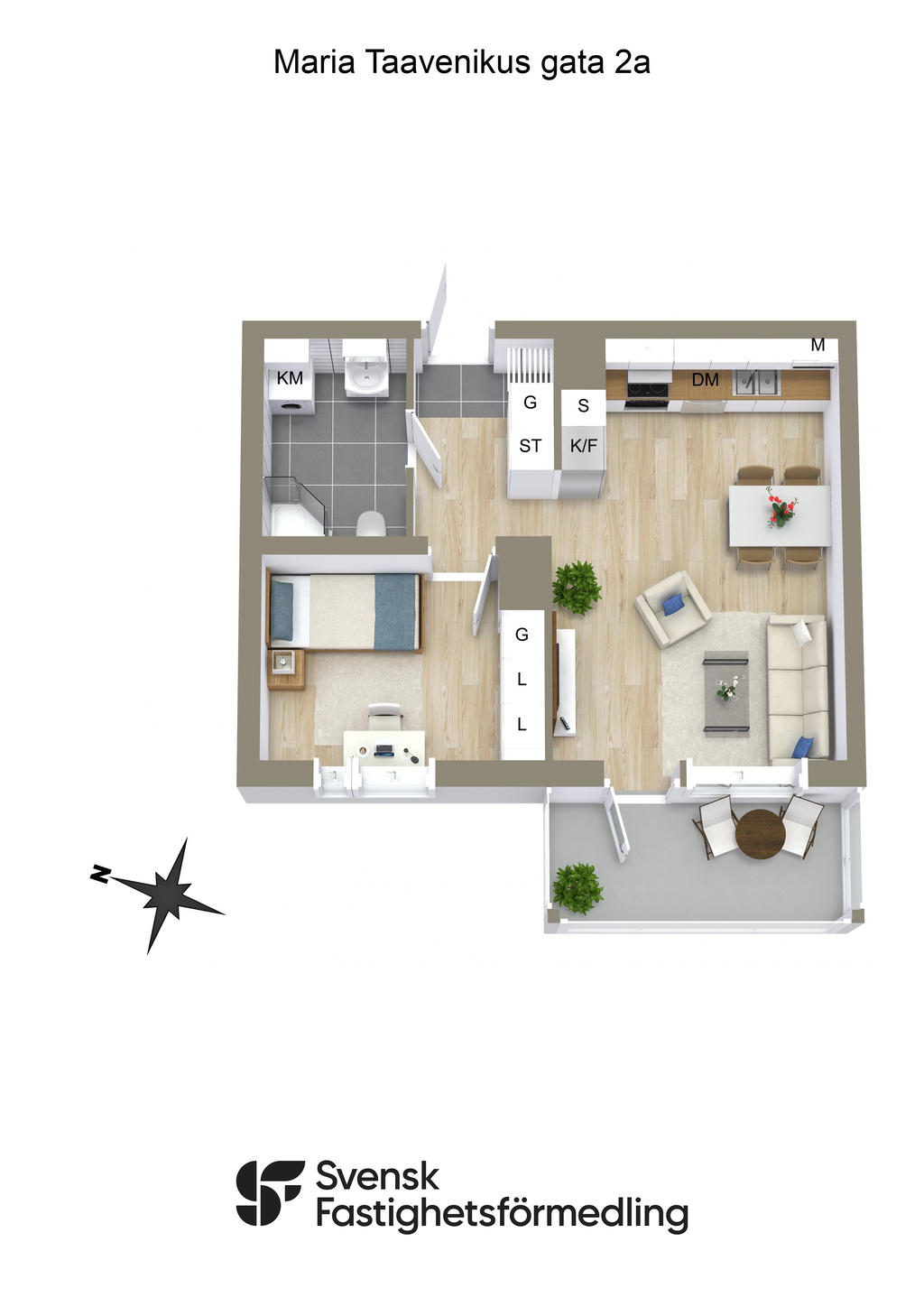Möblerad planplanlösning