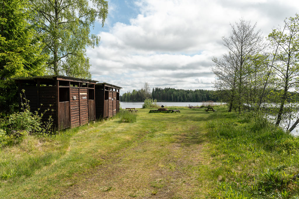 Omklädningshytter vid badet