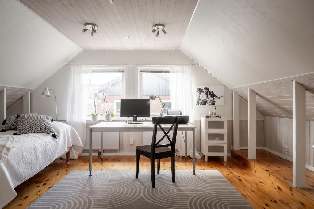 Sovrum 4 som tidigare varit två sovrum.