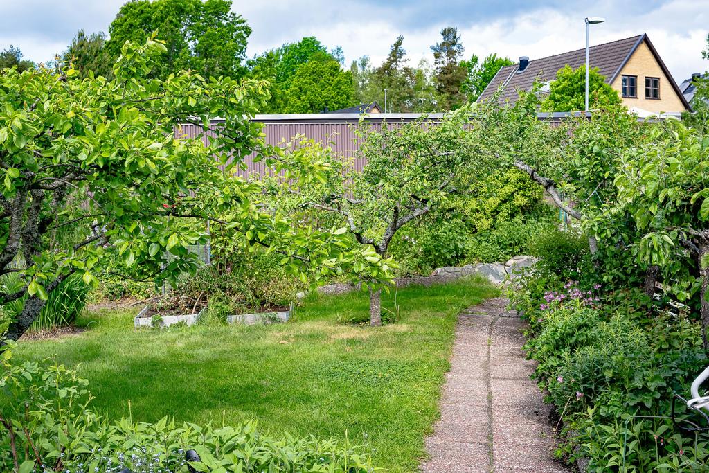 Egen gång till garage och parkering