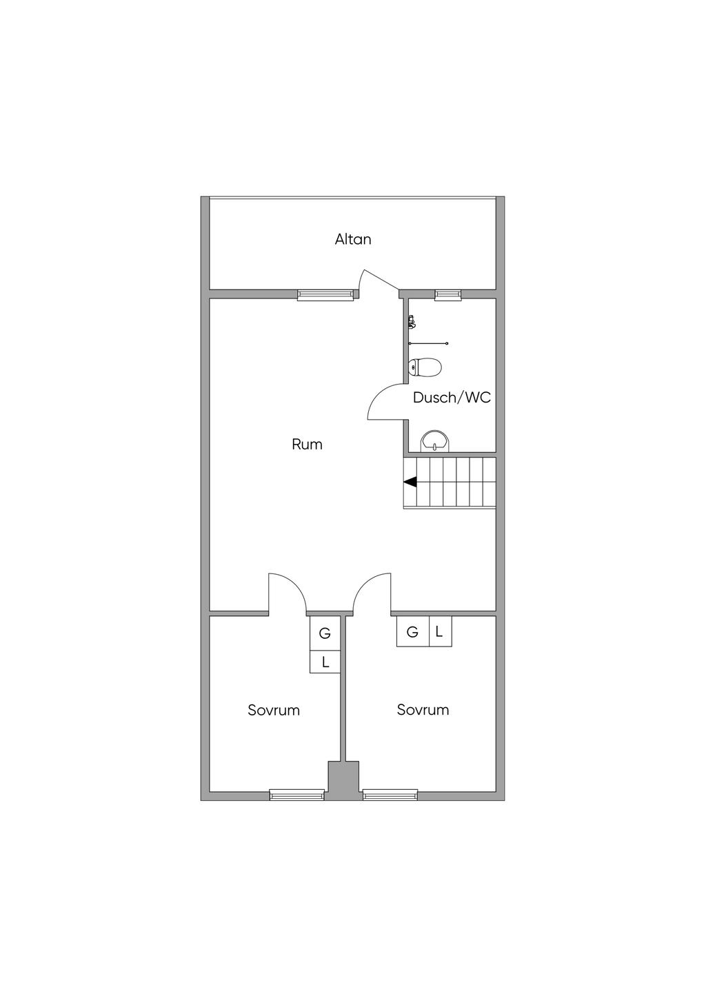 Planlösning övre plan