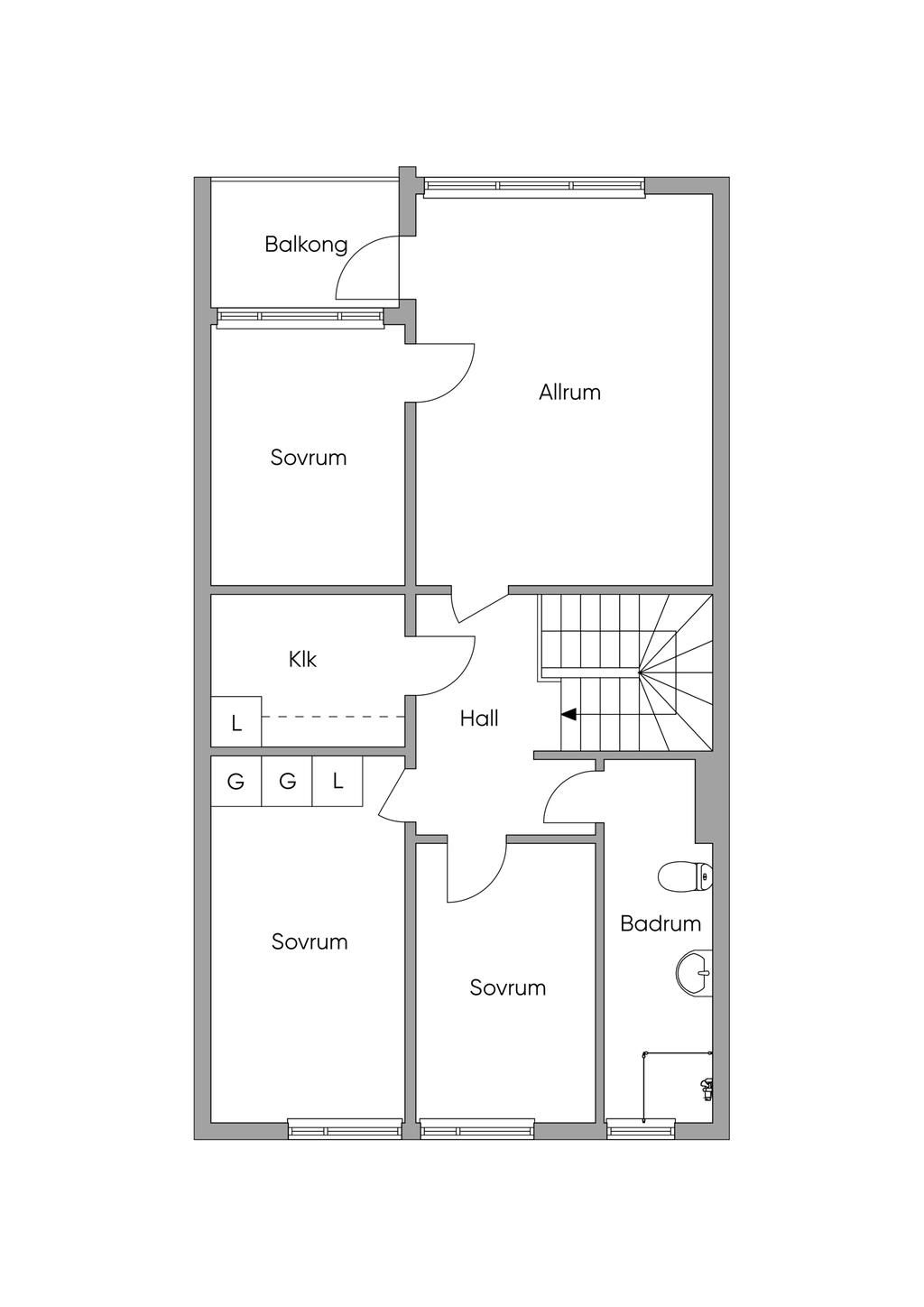 Planlösning övre plan