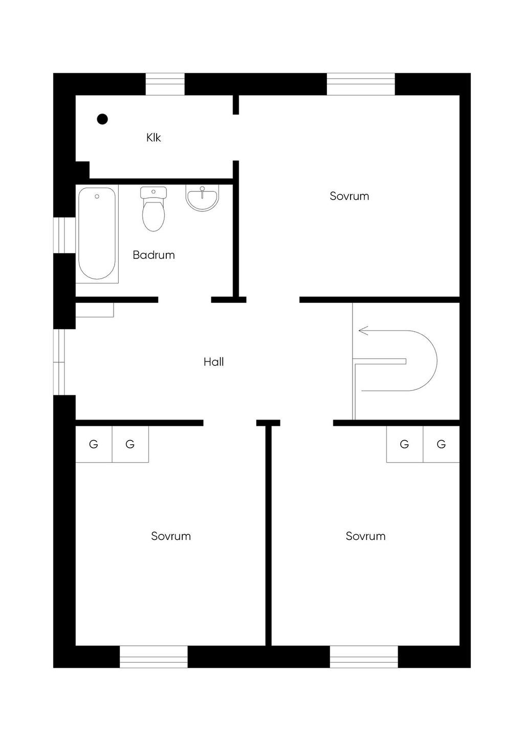 Planlösning övre plan
