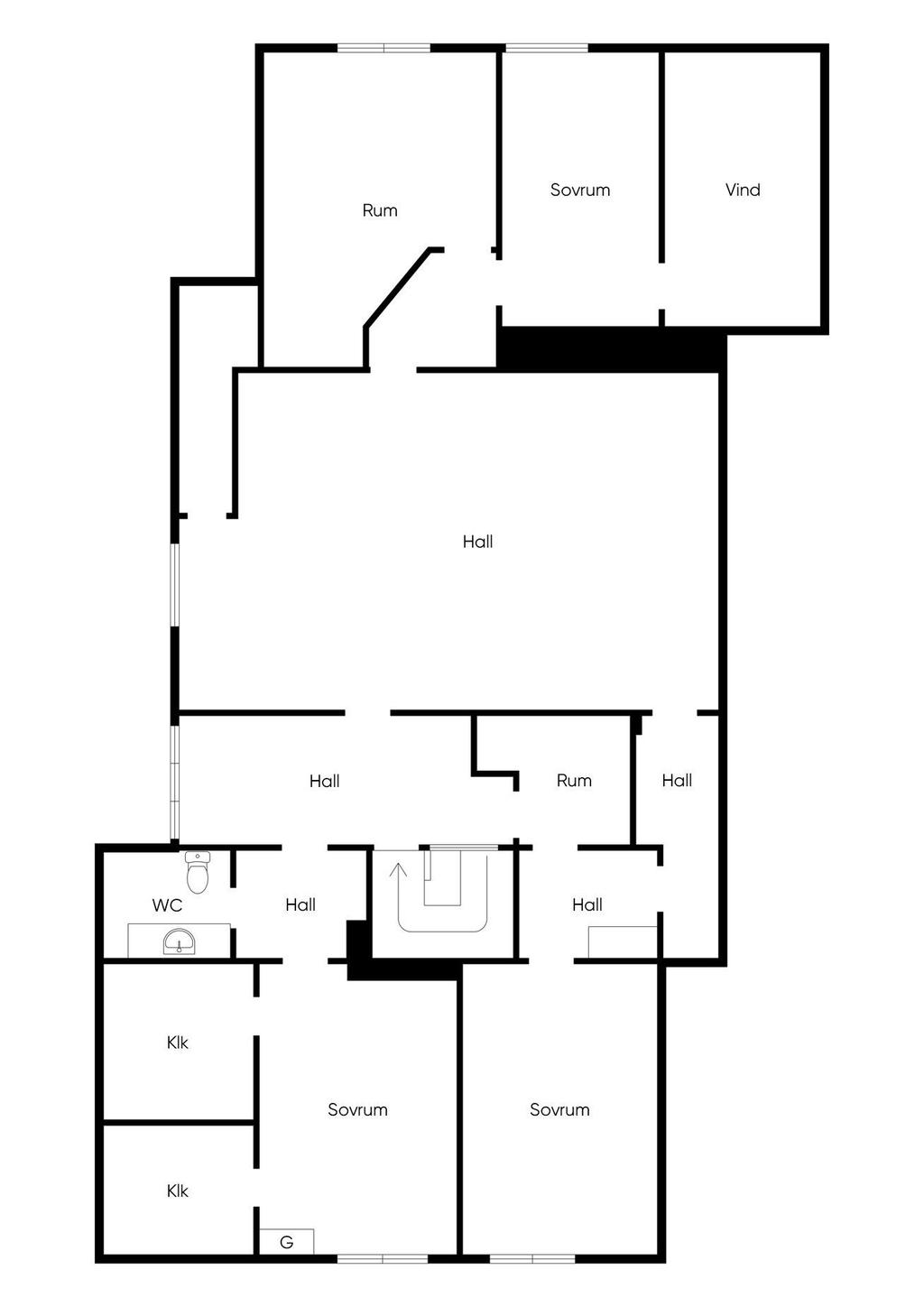 Planritning övre plan