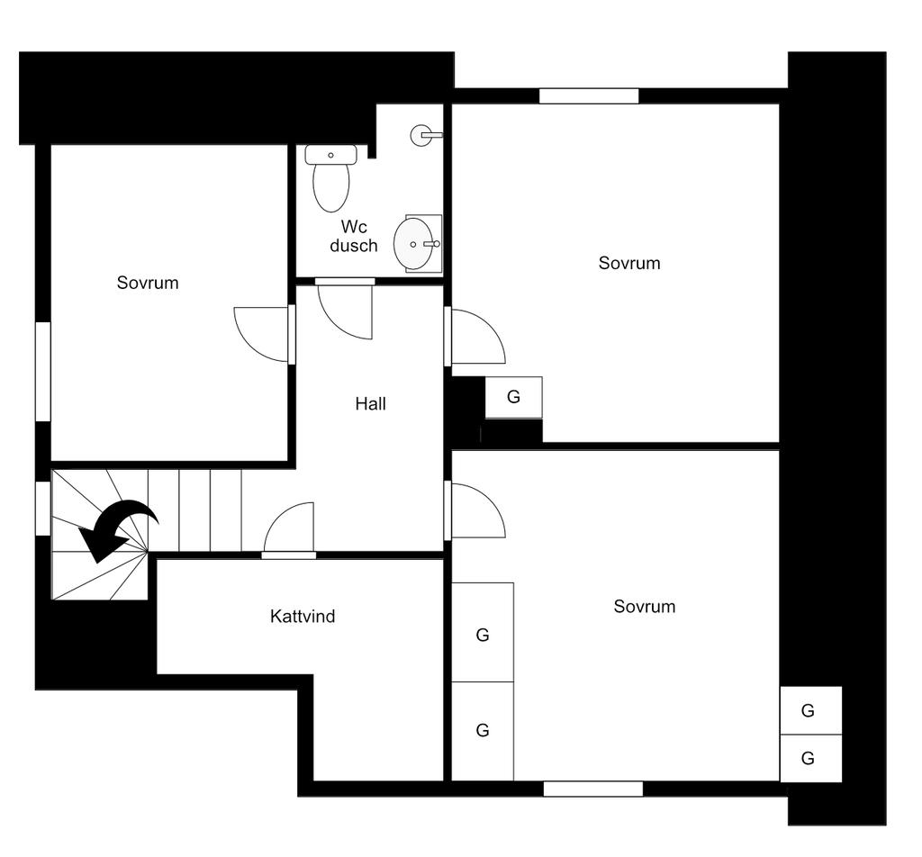 Planlösning övre plan 