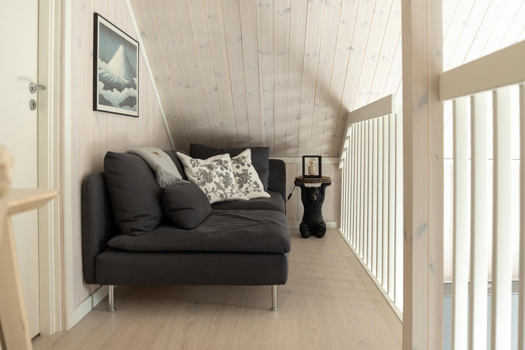 Mysig loungedel på loftet