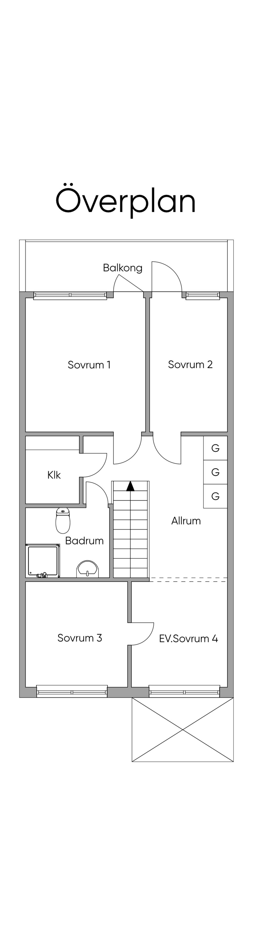 Planlösning övre plan 