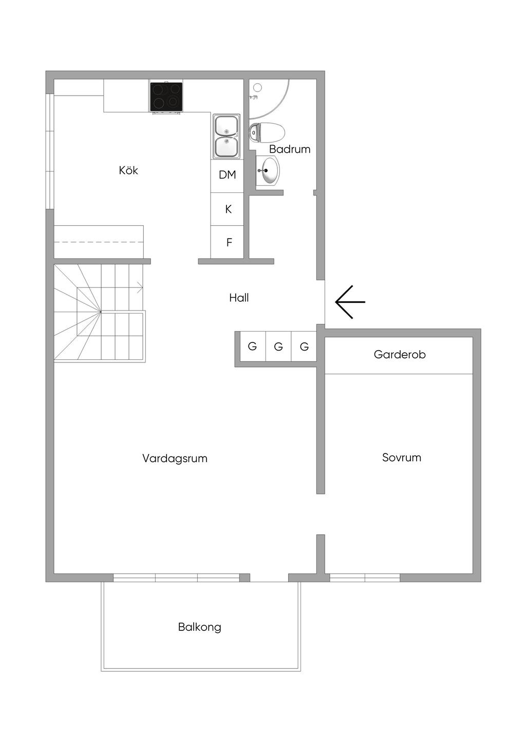 Entréplan/övre plan  