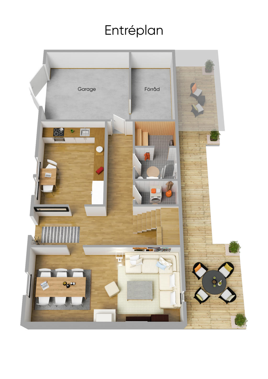 Planlösning entréplan 3D