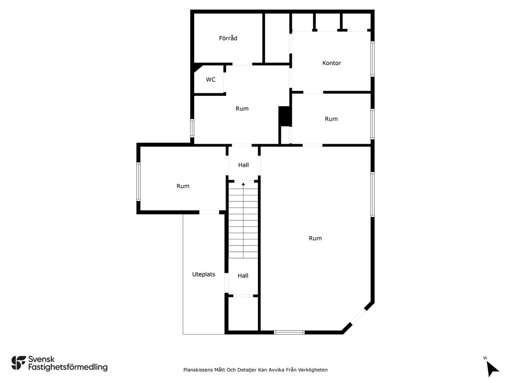 Nedervåningen med lokal, verkstad och kontor