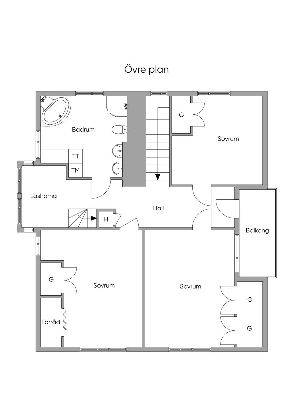 Planlösning övre plan
